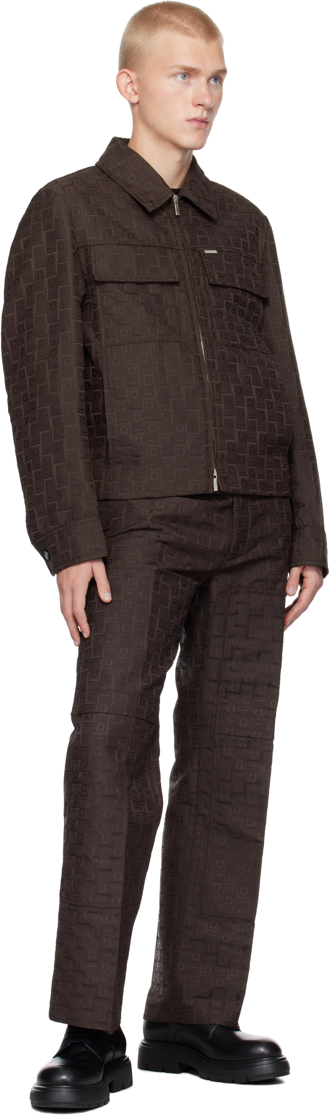 Ferragamo Brown Ferragamo Monogram Trousers