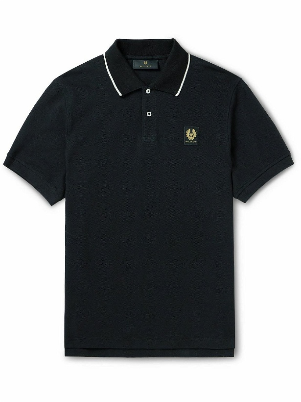 Photo: Belstaff - Logo-Appliquéd Cotton-Piqué Polo Shirt - Black