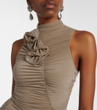 Magda Butrym Floral-appliqué ruched minidress