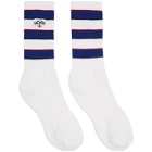 Noah NYC White Three Stripe Socks