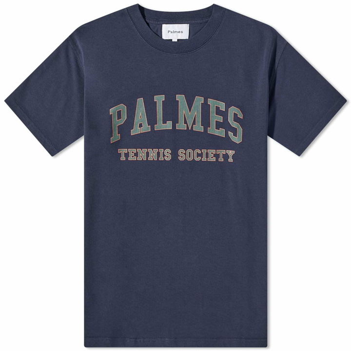 Photo: Palmes Men's Ivan Collegate T-Shirt in Navy