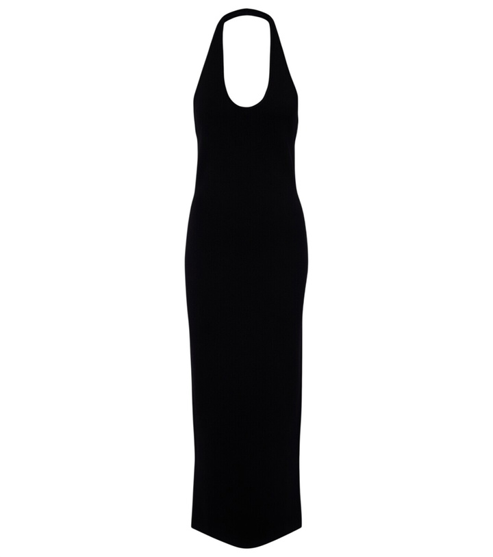 Totme Black Paneled Leather Midi Dress Toteme