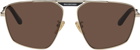 Balenciaga Gold Aviator Sunglasses