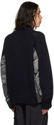 sacai Navy Paneled Bomber Jacket