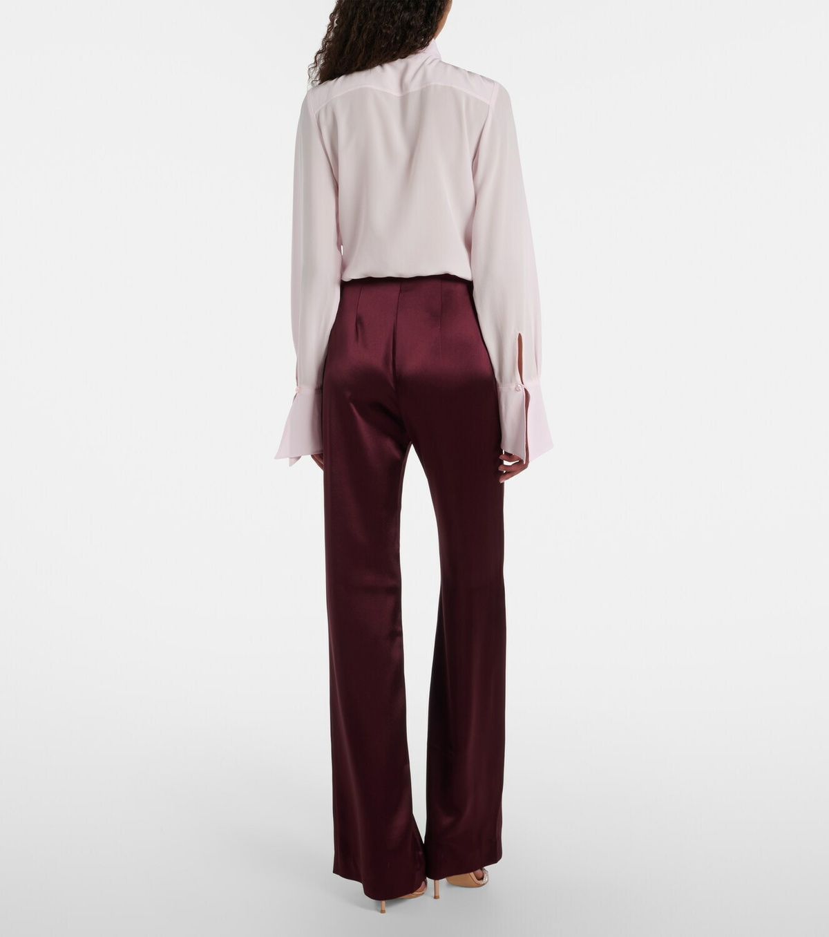 Galvan Sister Moon satin wide-leg pants