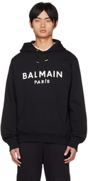 Balmain Black Printed Hoodie