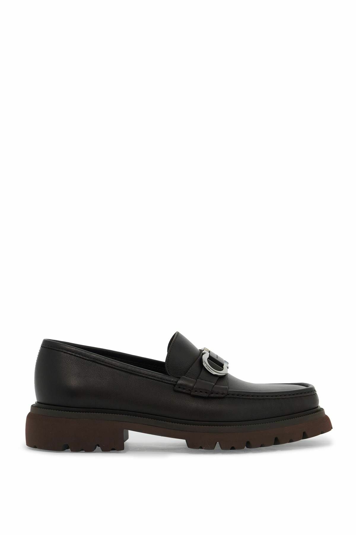 Salvatore Ferragamo Black Leather Loafers with Tan Sole Ferragamo Men main image 3