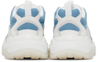 AMIRI White & Blue Nubuck Bone Runner Sneakers