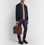 Bleu de Chauffe - Folder Vegetable-Tanned Textured-Leather Messenger Bag - Brown