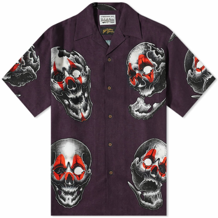 Photo: Wacko Maria Men's 56 Tattoo Studio Vaction Shirt in Purple