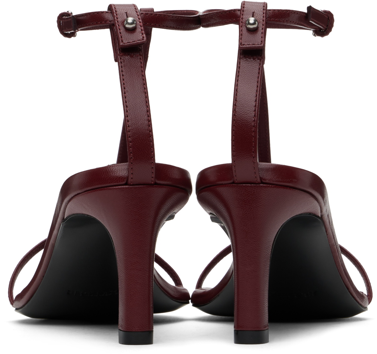 JIL SANDER POINTY TOE SIZE US#10.5 [EU#44] BURGUNDY-BROWN LACE-UP SHOES Jil Sander Burgundy High Heeled Sandals Jil Sander main image 3