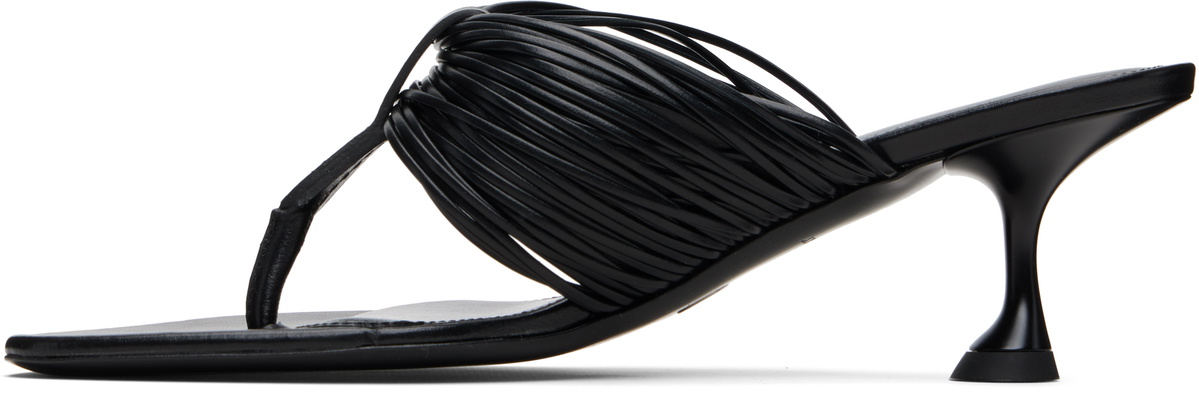 Proenza Schouler Black Cable T-Strap Heeled Sandals