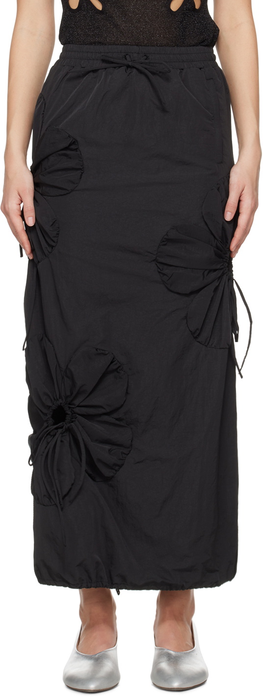 J.Kim Black Flower Maxi Skirt