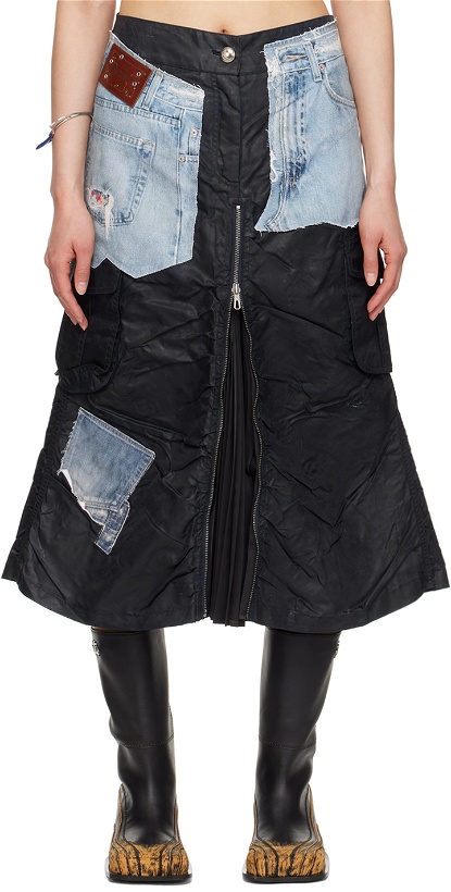 Photo: Andersson Bell Navy Coated Midi Skirt