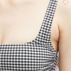 Good American Women's Gingham Square Neck Support Bra in Black Gingham