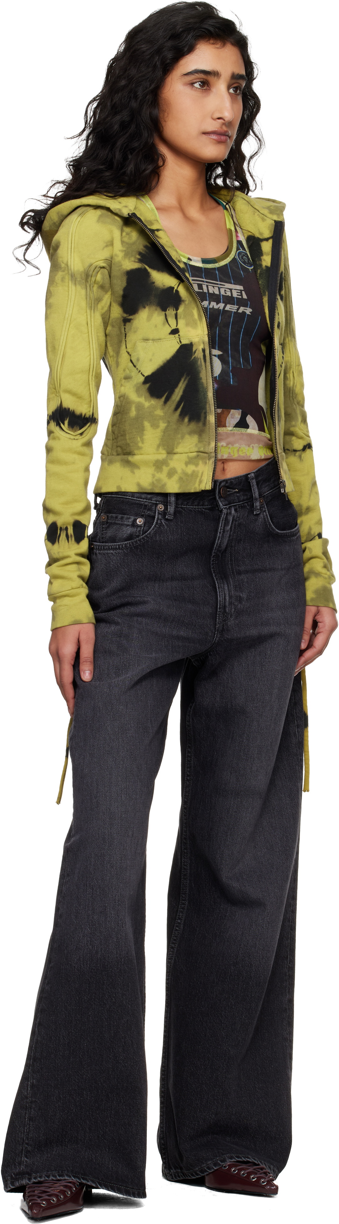Ottolinger Yellow Sutured Zip Hoodie
