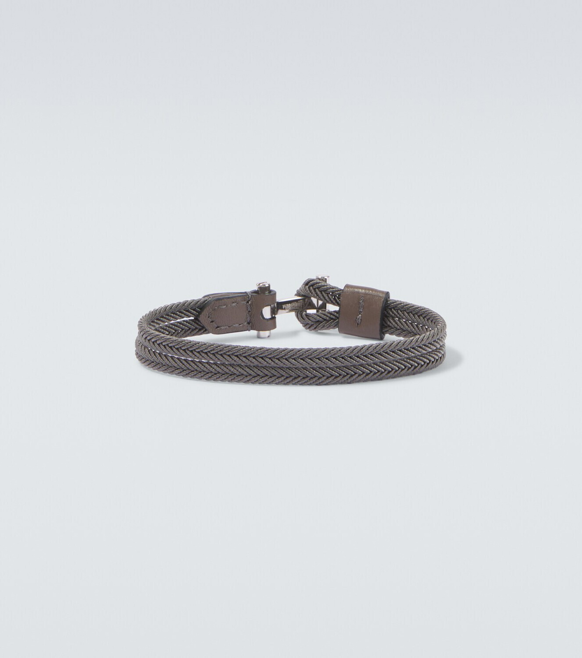Tom Ford Braided leather-trimmed bracelet