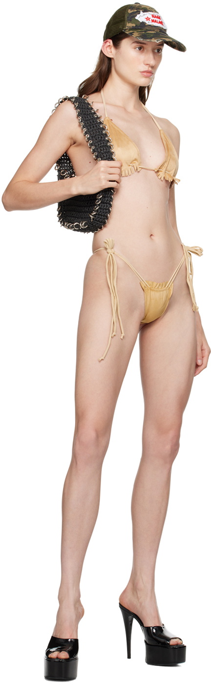Raga Malak Tan Bebe Faux-Suede Bikini