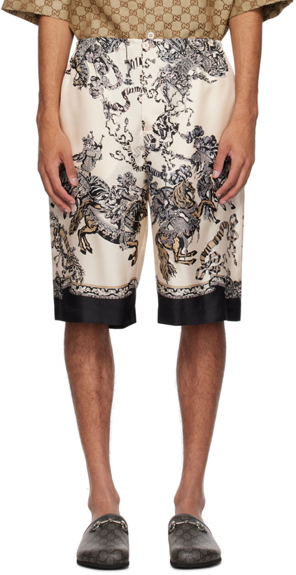 Photo: Gucci Off-White Button-Fly Shorts