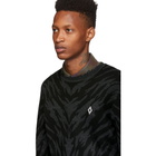 Marcelo Burlon County of Milan Black and Grey Zebra Crewneck Sweater