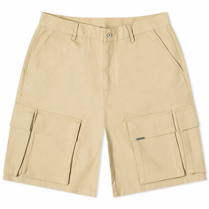 Photo: Represent Men's Baggy Cotton Cargo Shorts in Sandstone