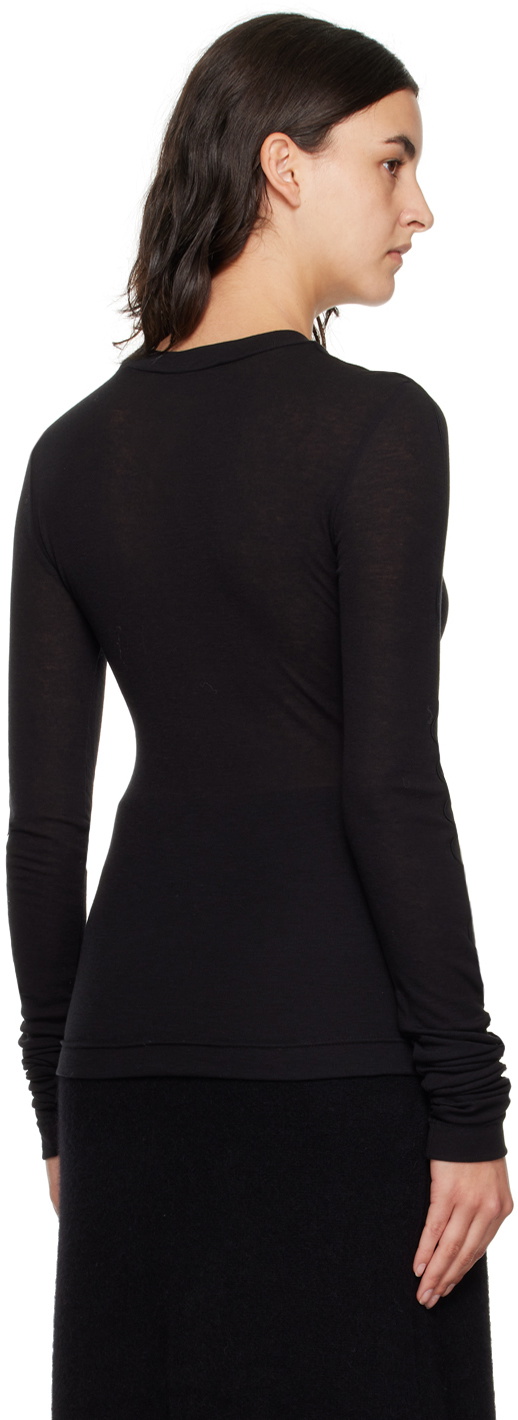 Birrot Black Crewneck Long Sleeve T-Shirt