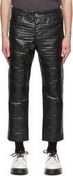 Song for the Mute Black Matelassé Faux-Leather Pants