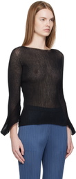 ISSEY MIYAKE Black Spikelet Knit Sweater