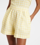 Asceno Gingham linen and cotton shorts