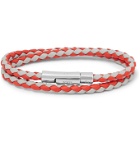 Tod's - Woven Leather and Silver-Tone Wrap Bracelet - Red