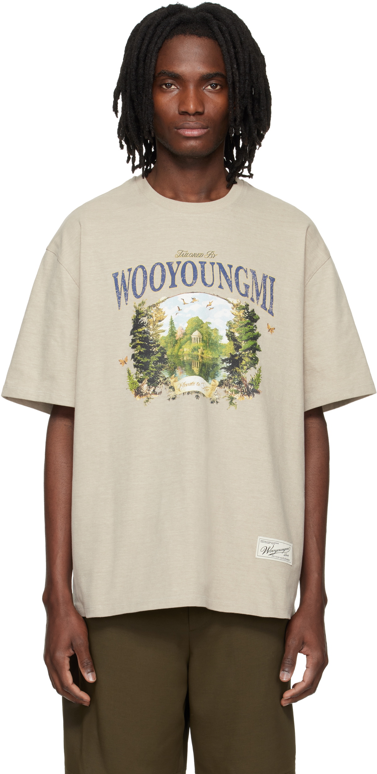 WOOYOUNGMI ピンク Tシャツ WOOYOUNGMI Pink Cotton Back Logo T-shirt Wooyoungmi