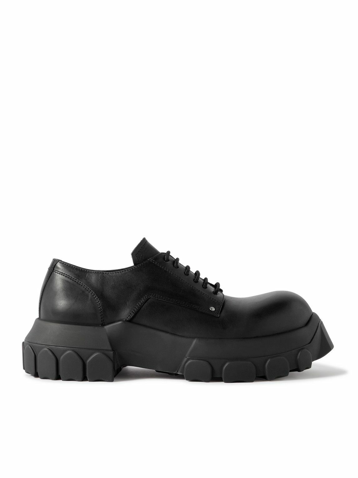 Rick Owens - Bozo Tractor Leather Oxford Shoes - Black Rick