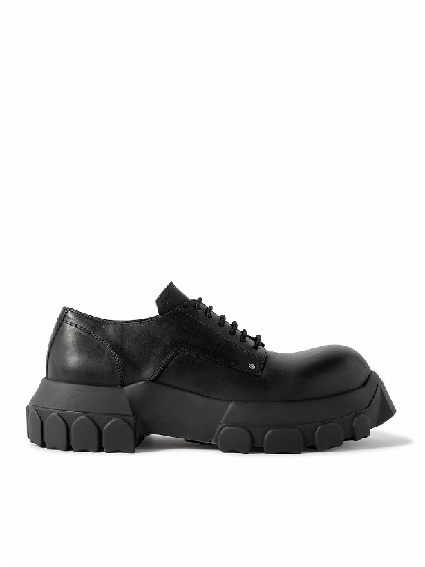 Photo: Rick Owens - Bozo Tractor Leather Oxford Shoes - Black