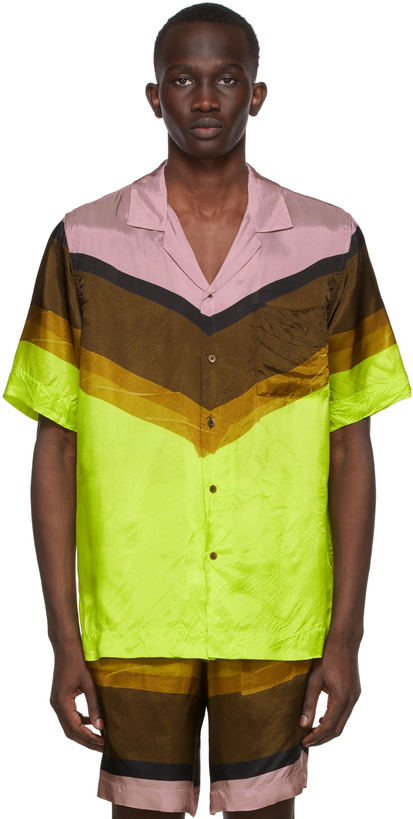 Photo: Dries Van Noten Yellow Twill Printed Shirt