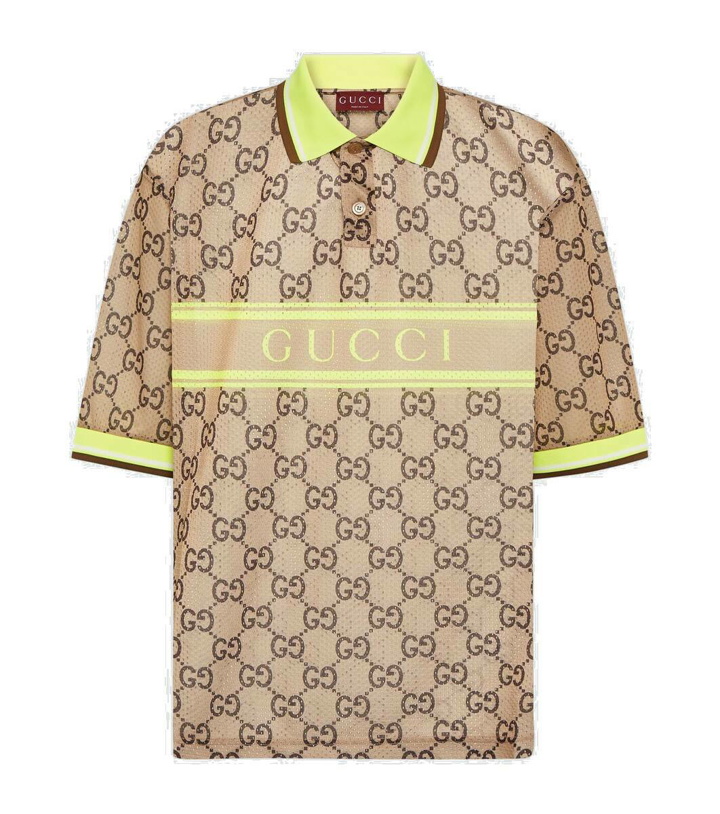 Photo: Gucci GG printed mesh polo shirt