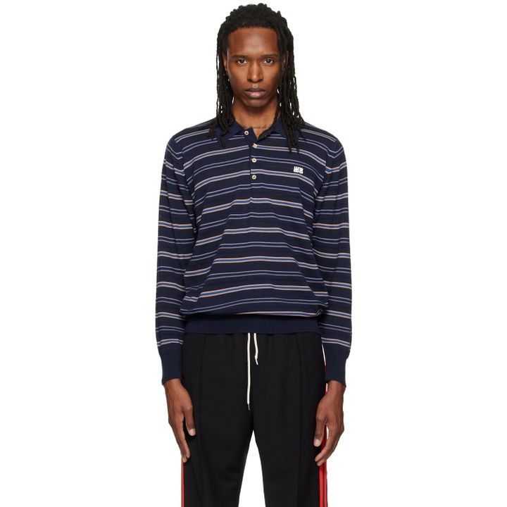 Photo: Wales Bonner Navy John Smedley Edition Beam Polo