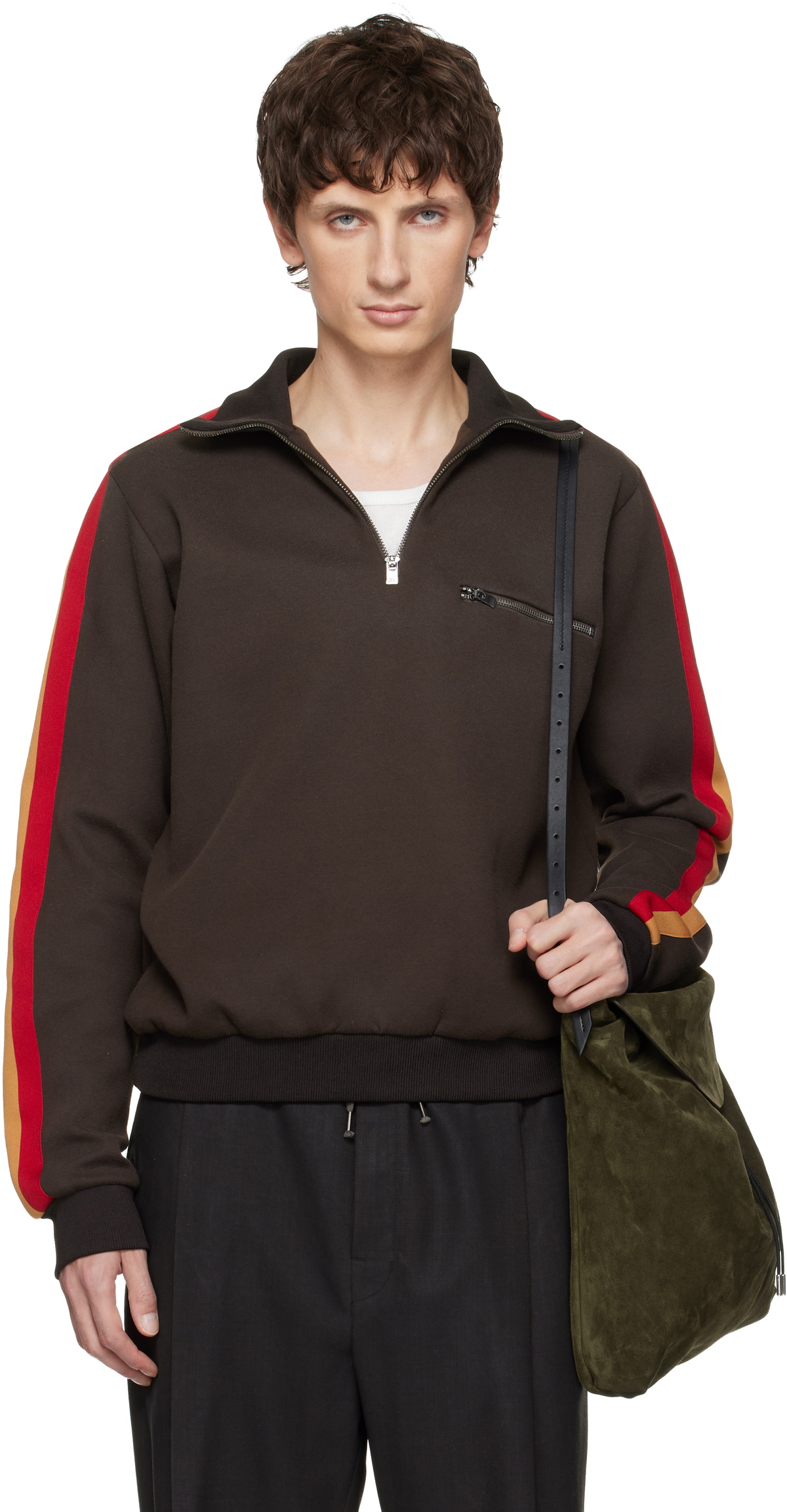 Maison Margiela Brown Taped Sweatshirt Maison Margiela