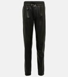 Saint Laurent - High-rise leather drawstring pants