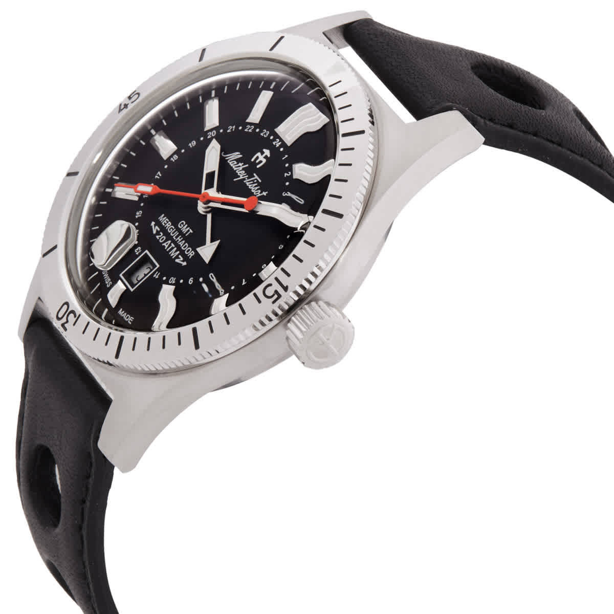 Mathey-Tissot Mergulhador GMT Quartz Black Dial Mens Watch MRGAN