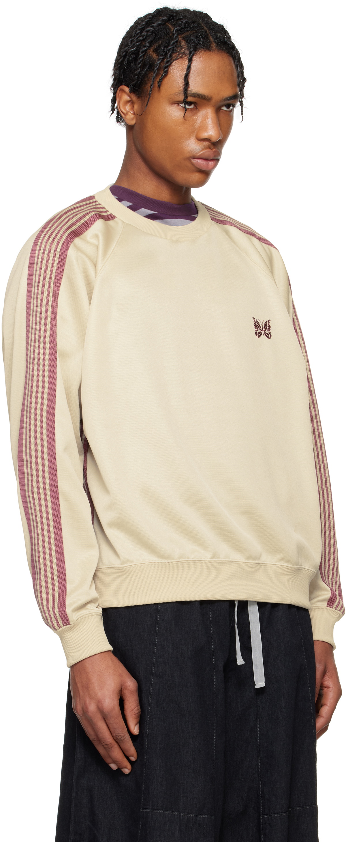 NEEDLES Off-White Track Crew Neck Sweatshirt