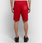Maison Margiela - Garment-Dyed Loopback Cotton-Jersey Drawstring Shorts - Red