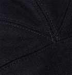 Alexander McQueen - Leather-Trimmed Wool Flat Cap - Navy