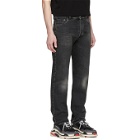 Balenciaga Black Destroyed Hem 5 Jeans