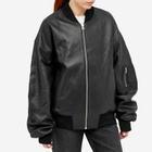 Meotine Women's Bianca Leather Bomber Jacket in Black