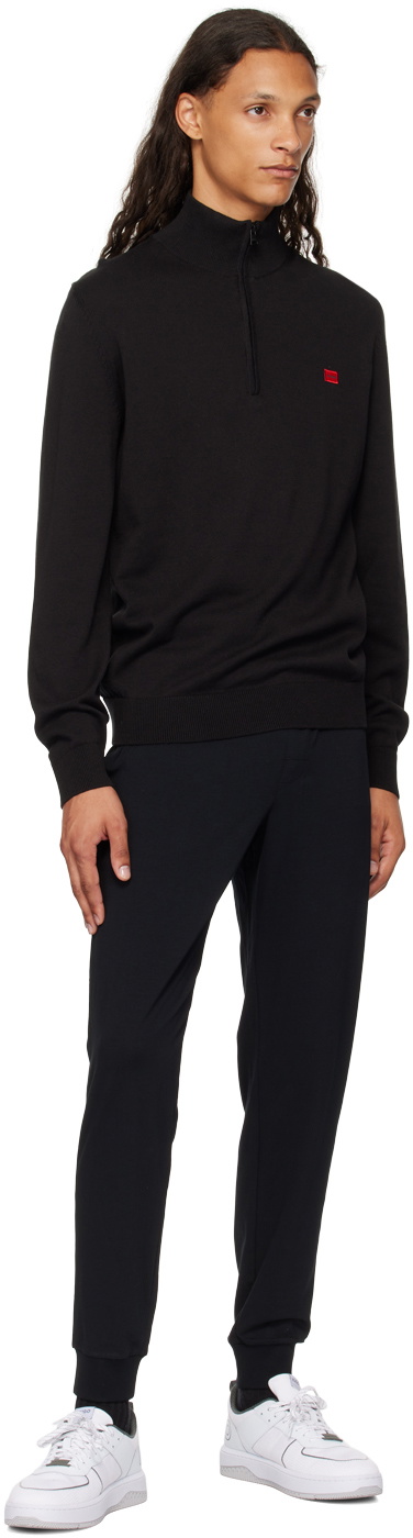 Hugo Black Printed Logo Sweatpants