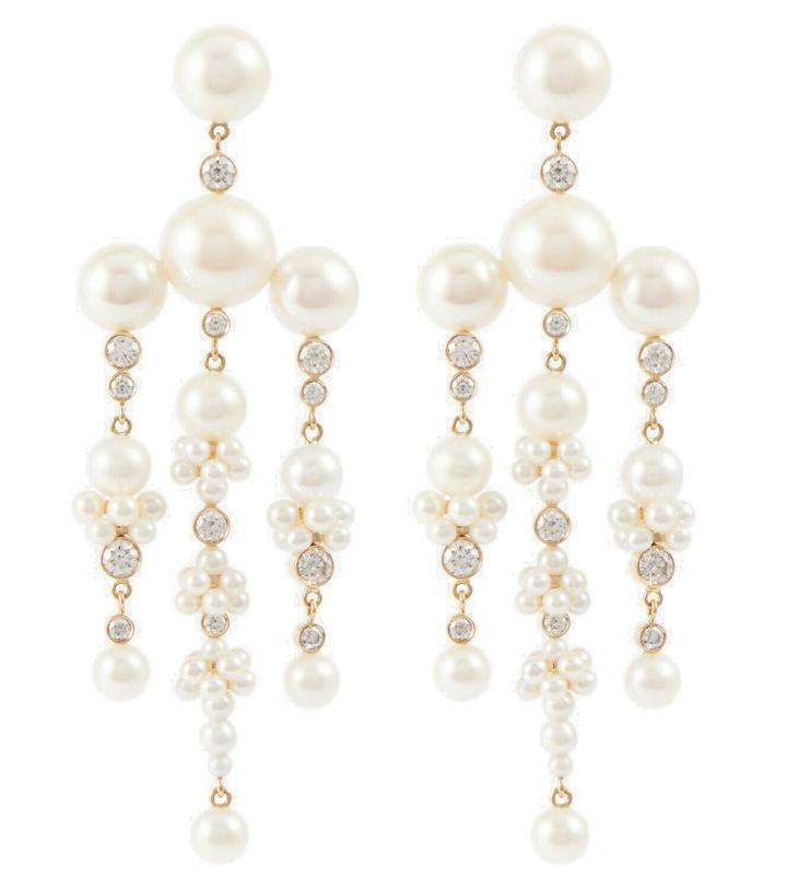 Photo: Sophie Bille Brahe - Jardin de Rêve 14kt gold earrings with diamonds and pearls