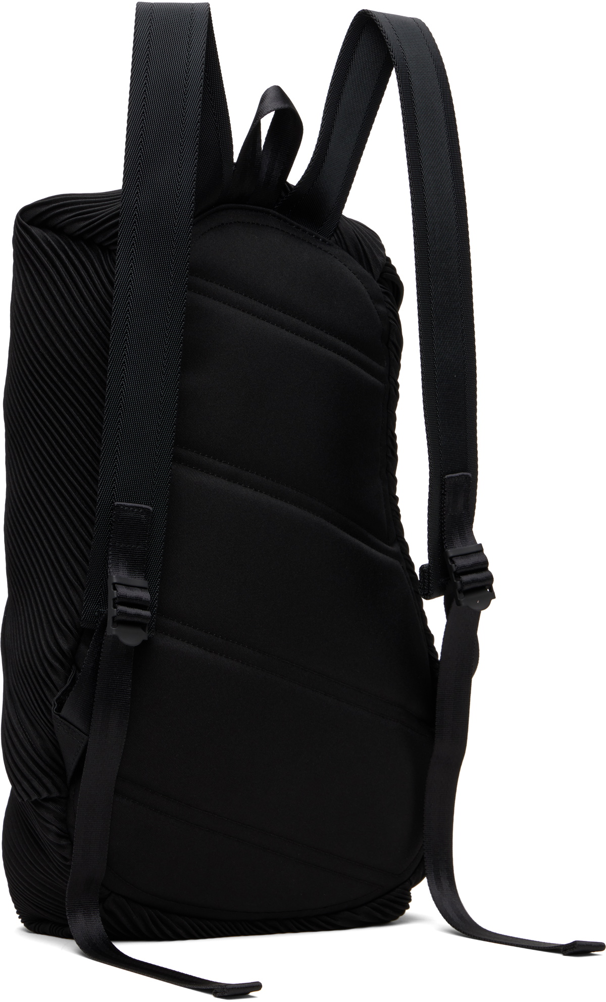 PLEATS PLEASE ISSEY MIYAKE Black Bias Pleats Backpack