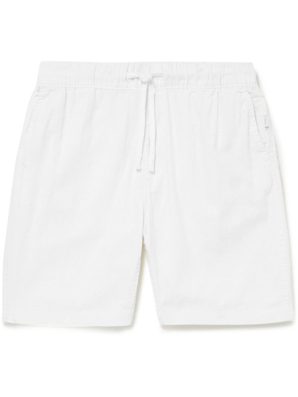 Photo: Onia - Straight-Leg Linen-Blend Drawstring Shorts - White