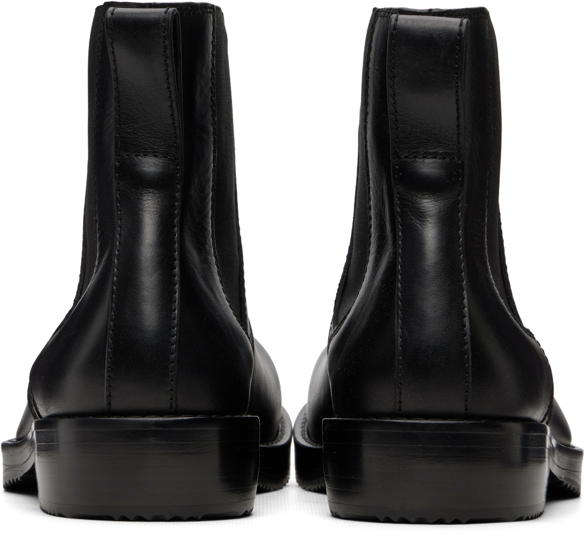 Dries Van Noten Black Buffed Leather Chelsea Boots