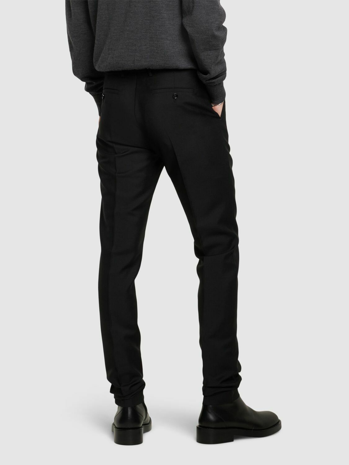 AMI PARIS - Wool & Mohair Cigarette Pants AMI